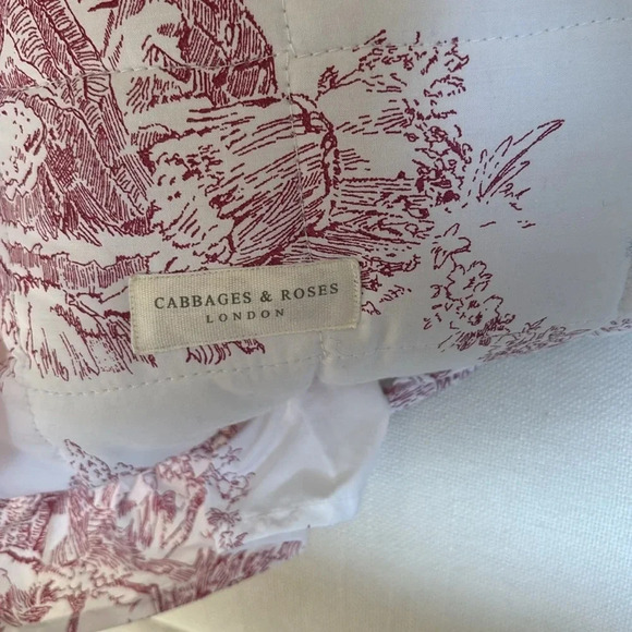 Pair Euro Shams NEW Country Toile Russet Shabby Chic by Cabbages & Roses London - Picture 9 of 9